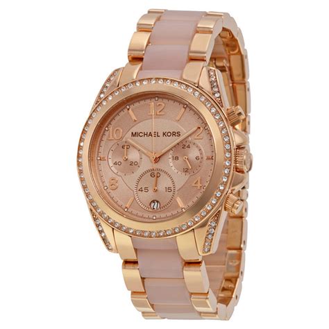 michael kors blair chronograph watch rose gold|Michael Kors Women's Blair Chronograph Rose Gold Tone .